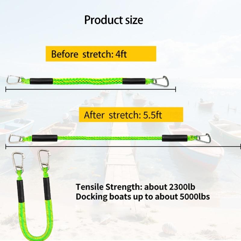 Strong Elastics Dock Line Corrosion Resistant Docking Cord Adjustable Floating Mooring Rope For Pontoons Paddle Board