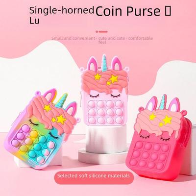 Kids' Unicorn Coin Purse & Backpack Set with Puzzle Bubble Decompression Toy