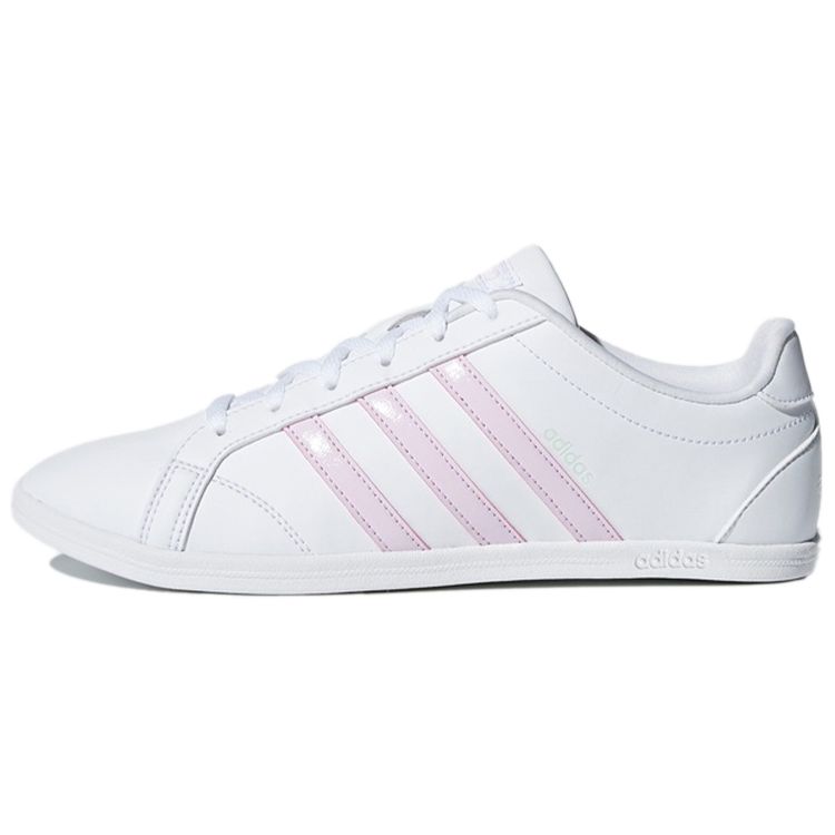 Adidas Neo Coneo Qt Synthetic Leather Durable Low-Top Skate Shoes Women Sneakers White Pink DB0132