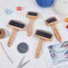 M-Modern-4Pcs Wool Brush Hand Carders Slicker Brush Needle Felting Brush With Solid Wood Handle Wheat Color For Dogs