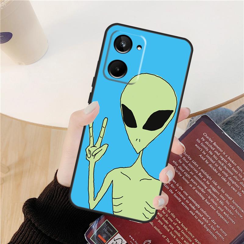 Alien Kawaii Art Case For Realme GT 7 Pro GT 6T 6 5 C55 C53 C51 C21Y C25S C61 C67 C75 10 11 12 13 14 Pro Plus