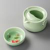 Green Ceramic 3D Carp Gaiwan Tea Set Tea Cup and Saucer Set Chinese Pot Cups and Mugs Teacups Coffeeware Teaware Teeware Teware