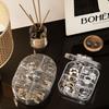 Grid Storage Box Sealed Mini Packaging Box Transparent Organizer Dustproof Bow Jewelry Box For Dresser Travel Jewelry Display