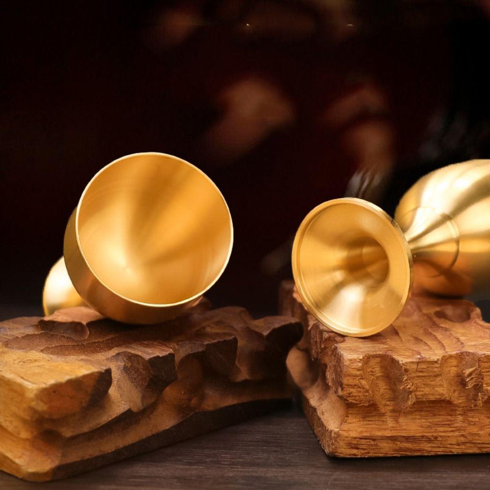 Carved Goblet Wear-resistant Brass Cup Simple Wine Cup  Bar