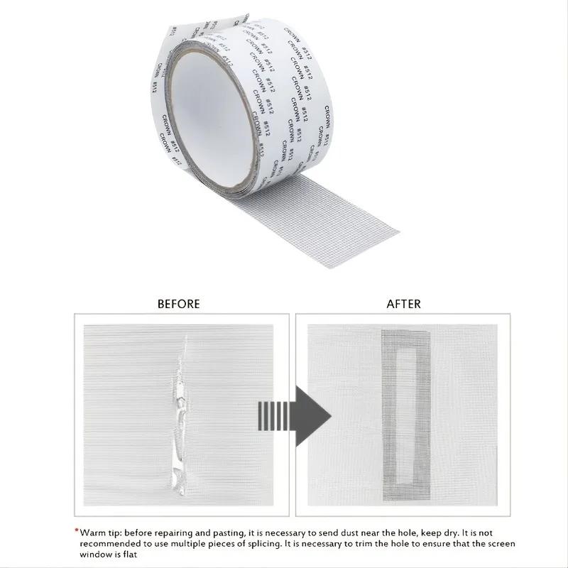 5mm/2m Self-adhesive Window Screen Repair Subsidy Anti-bug Fly Mesh Perforation Tape Is Durable