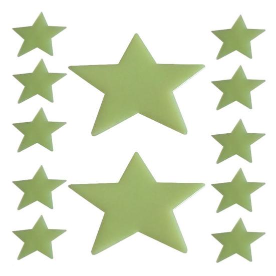 12 Stück leuchtende, im Dunkeln leuchtende Sterne Wandaufkleber für Zuhause, Schlafzimmer, Schlafsaal, Dekoration