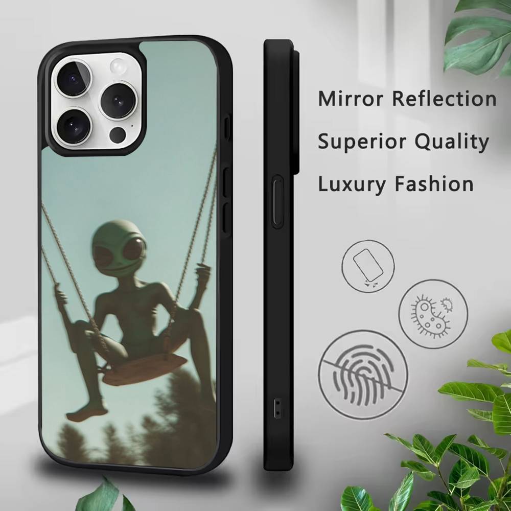 Funny Space UFO Alien Thing Phone Case For IPhone 17,16,15,Pro,Max,Air,14,Plus,13,12,11 Magesafe Wireless Charge Cover