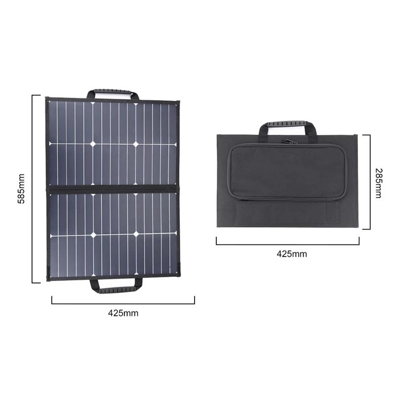 18V 60W Foldable Solar Panel Kit with 12V 24V Controller Solars Panels Double Fast Charge TypeC+DC for House Camping Travel
