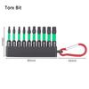 10 STK Bit-Satz S2 Legierung Schlagbohrbit Hohe Härte Magnetischer Schraubendreherbit Schlagfest Torx Bit Heimwerker