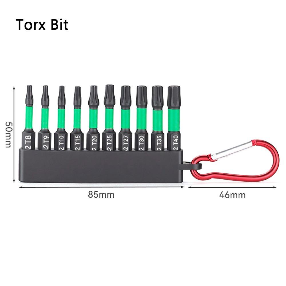 10 STK Bit-Satz S2 Legierung Schlagbohrbit Hohe Härte Magnetischer Schraubendreherbit Schlagfest Torx Bit Heimwerker