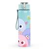 1PC Cute Round Monster Cartoon Print 750ml Color Plastic Sports Water Bottle Leakproof Flip Straw Lid Suitable for Sports Office Home Use