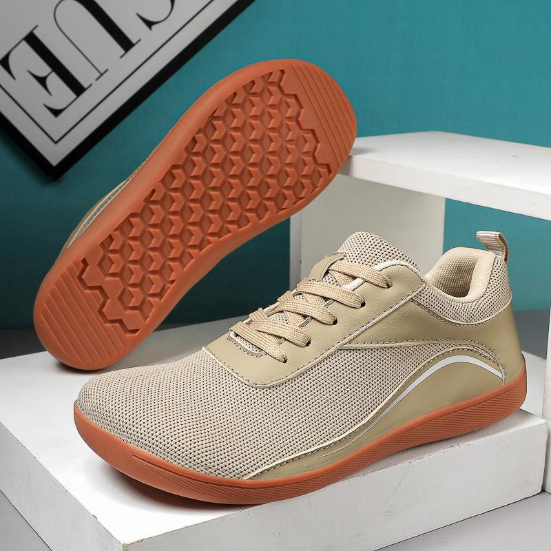 2023 new men's wide last shoes comfortable women's walking shoes wide head shoes breathable soft sole couple fly knitting sports driving shoes