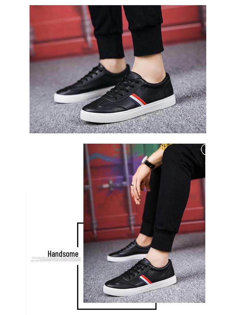 2024 Men's Korean Style White Low-Top Casual Breathable Shoes for Autumn/Winter