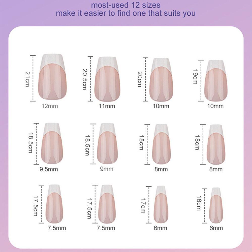 108pcs Mixed Color Fake Nail Almond Coffin Press On Nails New French False Nail  DIY