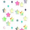Iridescent Glitter Mixed Star Paper Garland Banner Décor 40 Feet Mixed Little and Large Twinkle Star Hanging Bunting Banner Backdrop for Wedding