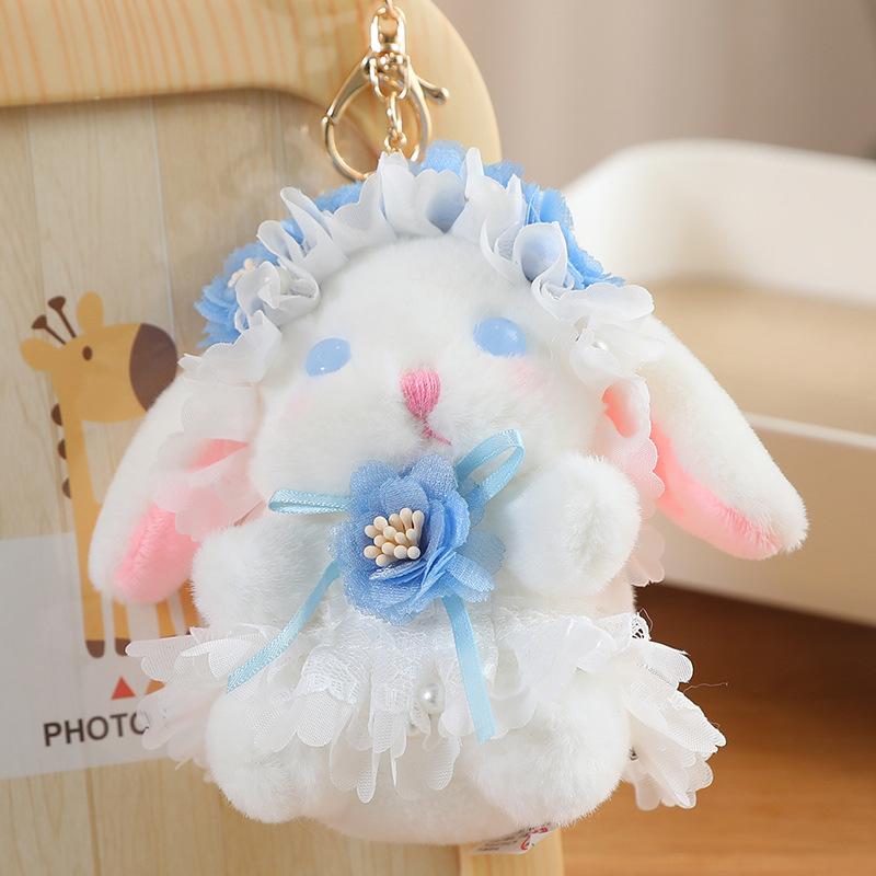 Lolita Rabbit Cute Plush Toy Bow Tie Ribbon Send Girlfriend Pendant Doll Grab Machine Doll Gift