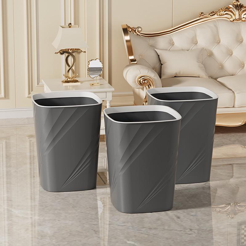 Large Capacity Lidless Trash Can for Home & Office - Suitable for Bathroom, Kitchen, Living Room