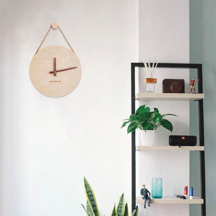 Simple Design Wooden Nordic Sling Wall Clock for Creative Home Living Room Decor