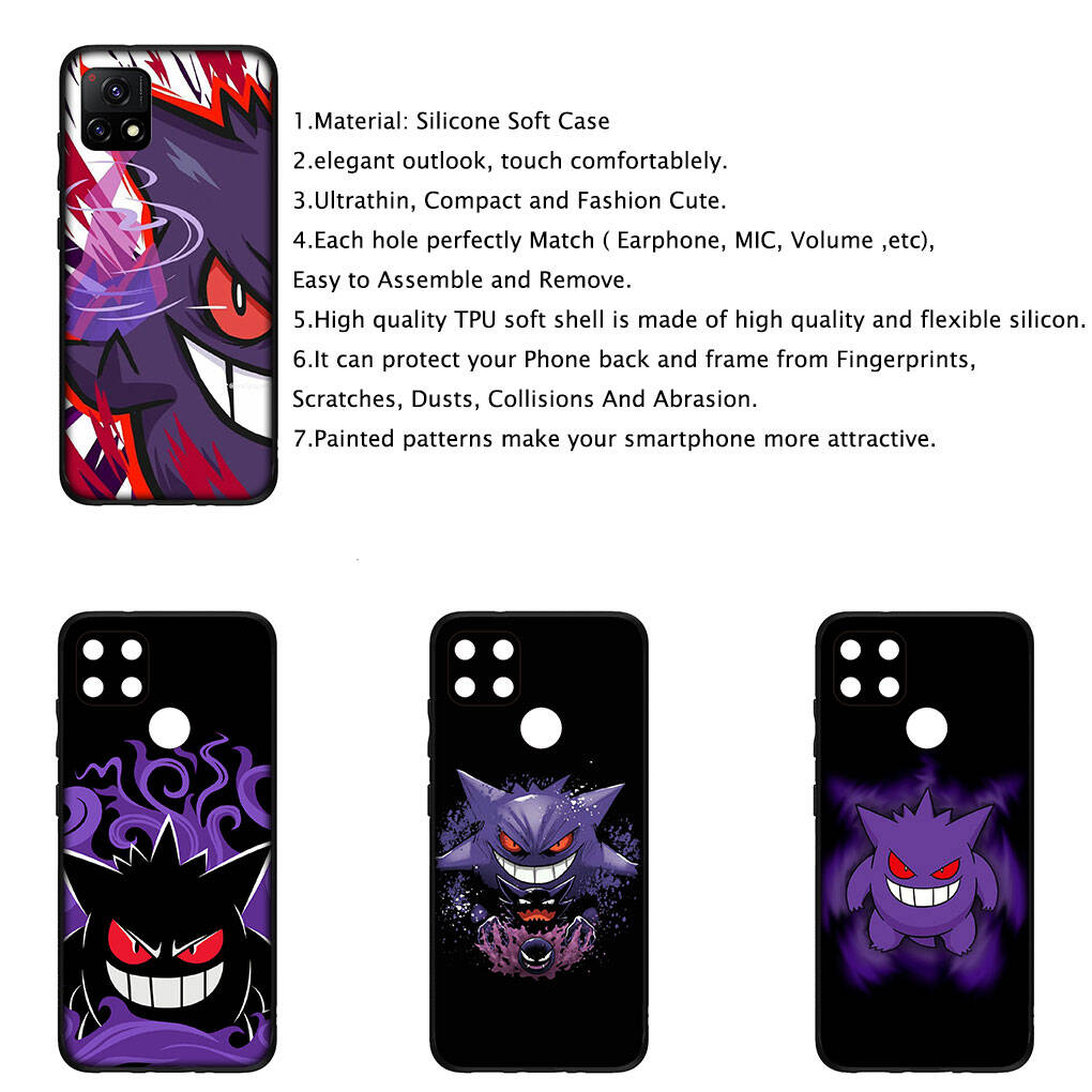 Cover for iPhone 17 16 15 Xiaomi Poco Redmi Note 14 13 12 11 Pro Max X 9 16e Samsung Galaxy S25 S24 S23 OPPO Huawei GO Gengar Casing Phone Case