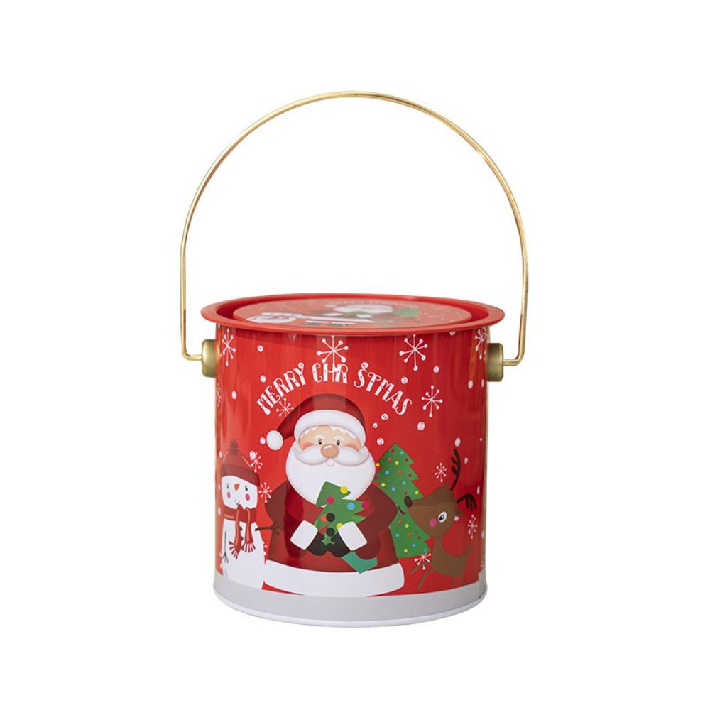Santa Claus Christmas Candy Box Snowman Cookies Biscuit Case Xmas Candy Bucket  New Year