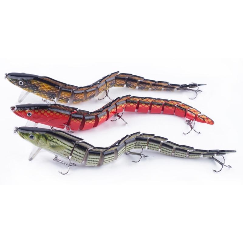 Floating Eel Lures Crankbait Multi Jointed Swimbait 23cm 42G Artificial Baits with Treble Hook 13 Segment Fishing Tackle