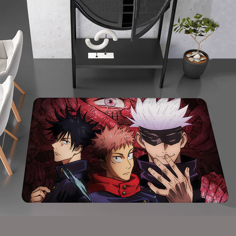 Anime Jujutsu Kaisen Bathroom Mat Anti-slip Absorb Water Long Strip Cushion Bedroon Mat Welcome Doormat