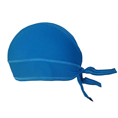 [YuJiny] Inner Cap Helmet Mesh Cap Beanie Power Stretch Head Cap Cool Sweat Absorbing Quick Drying Deodorizing Free Size (Blue)