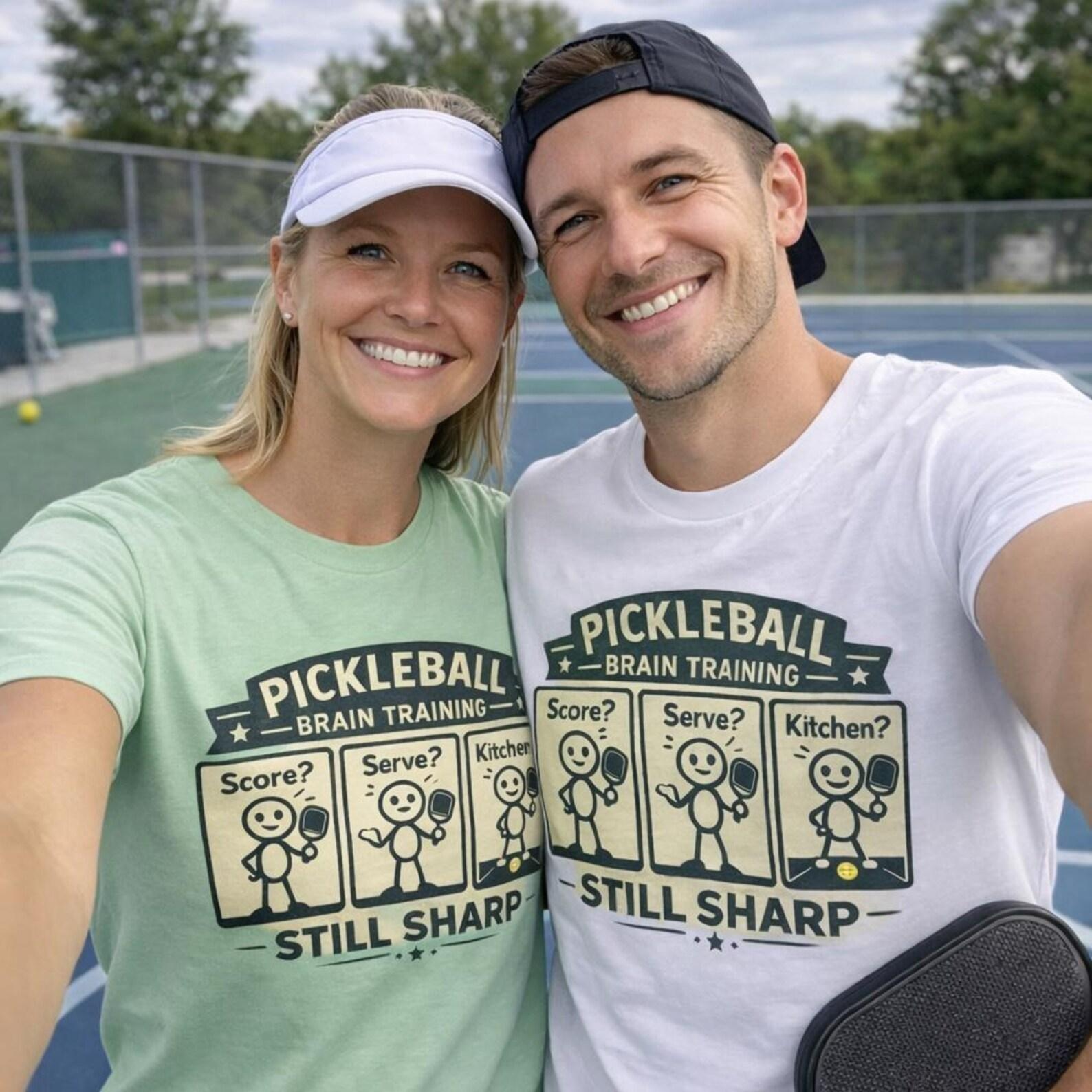 Pickleball Brain Training Shirt, Retro Score Serve Kitchen Graphic Tee 4XL