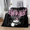1pc Devilish Kuromi Blanket, Home Decorative Throw Blanket for All Seasons, Living Room, Travel, Camping, Car Blankets, Beach, Office Naps.L020