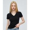 Summer Solid Color V-Neck Slim-Fit T-Shirt for Women, New Slim-Fit Round-Neck Short-Sleeve Top