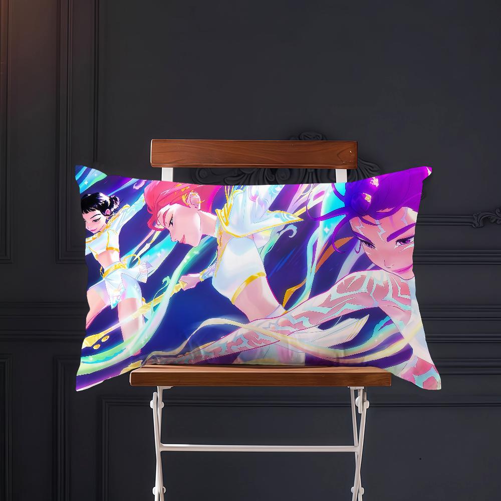Anime Funny Meme K-Kpops D-Demon H-Hunters Cushion Cover Rectangle Pillow Cover Home Sofa Living Room Coffee Shop Pillowcase