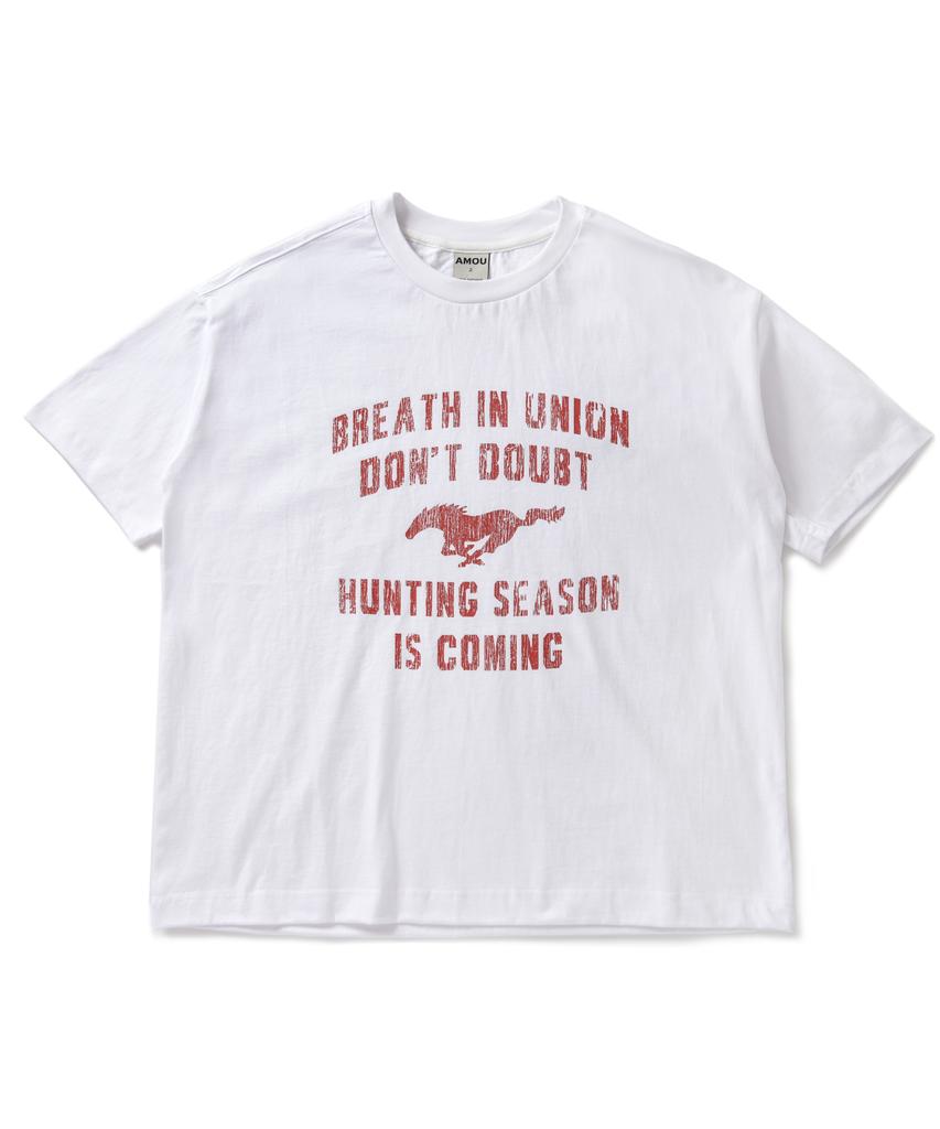 AMOU Vintage Horse Half T-Shirts White