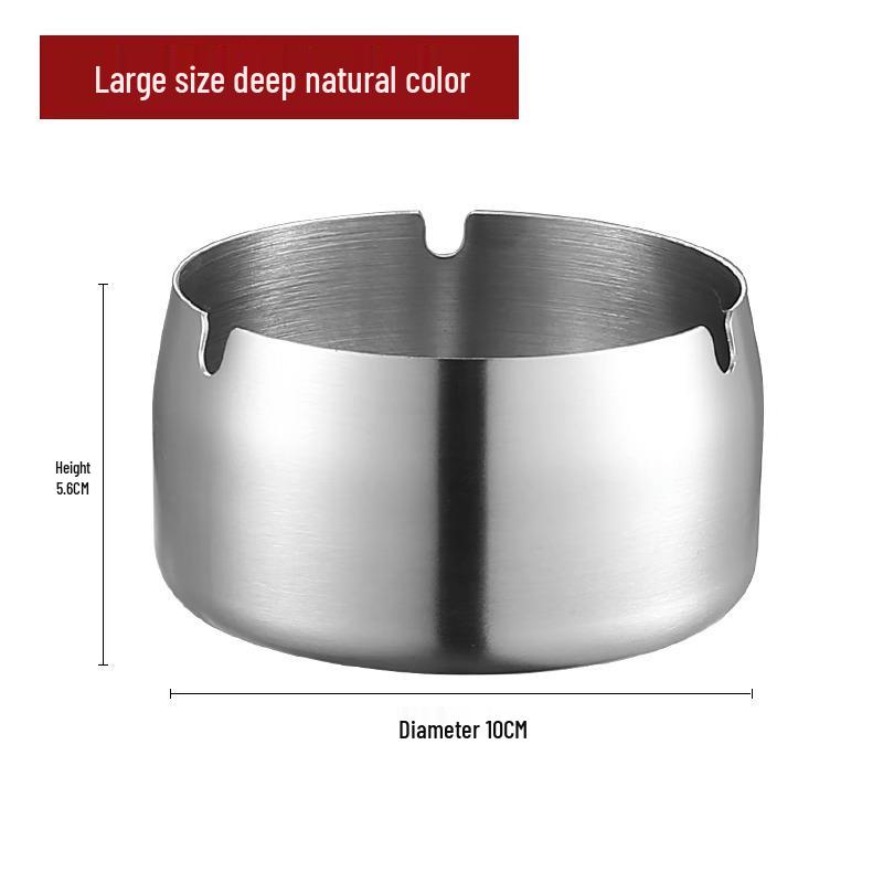 Customized Windproof Stainless Steel Ashtray with Engraved Silk Flower for Bars, Cafes, and Living Rooms