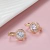 Simple Round Natural Zircon Stud Earrings For Women Fashion  Rose Gold Bridal Wedding Earrings Ol Crystal Jewelry Gifts