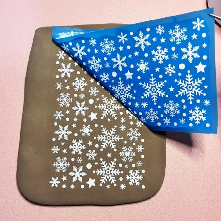 Screen Printing Template with Scraper Clay Earrings Decorative Screen Printing