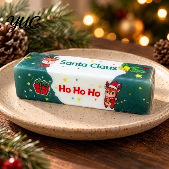 Slow Rebound Squeeze Toys Christmas Theme Butter Toy, Rising Fidget Stick Sensory Soft Cube Toy for Adults, Stress Relief Home Office Travel