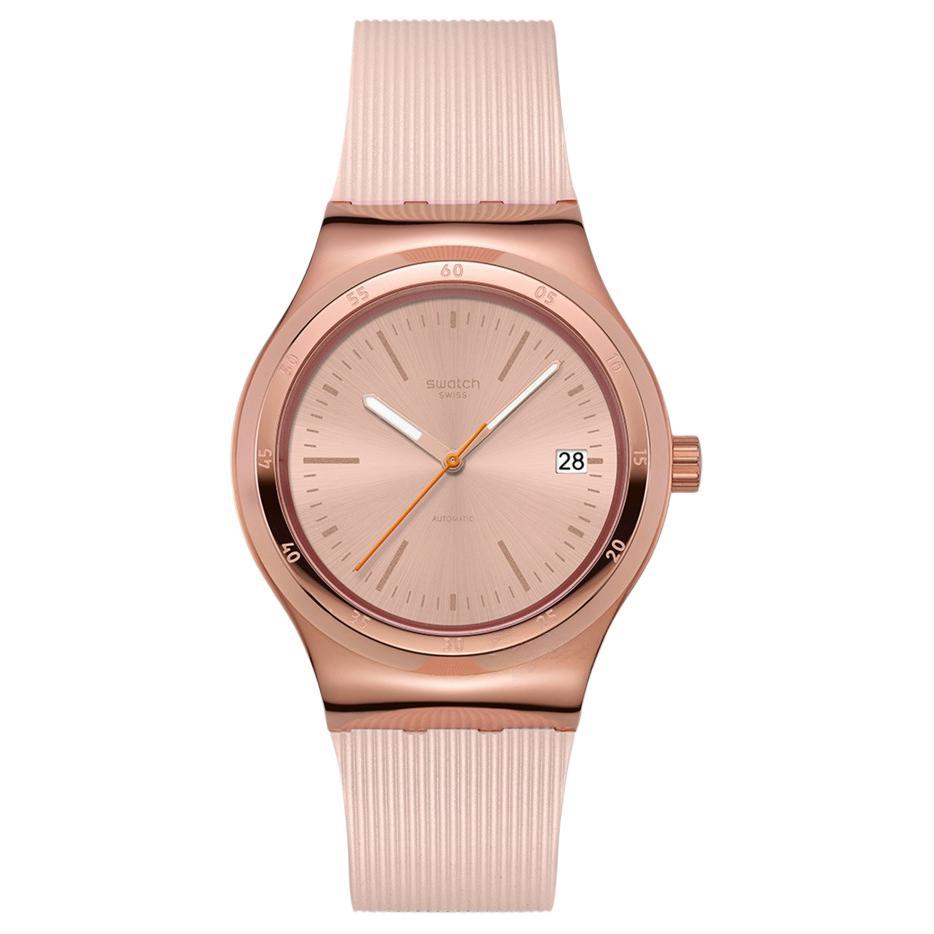 SWATCH ESSENTIALS Автоматический Механический Механизм Водонепроницаемость 30м Унисекс Часы 50.6мм Розовый Циферблат YIG402 Pink Watch Dial
