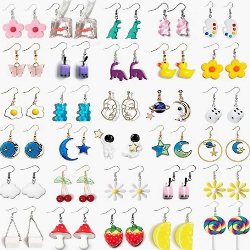 1 Paio Orecchini a Goccia in Resina Fatti a Mano Carini per Donne Ragazze Divertenti Animali Cartoni Animati Coniglio Anatra Piercing Orecchio Gioielli Regalo