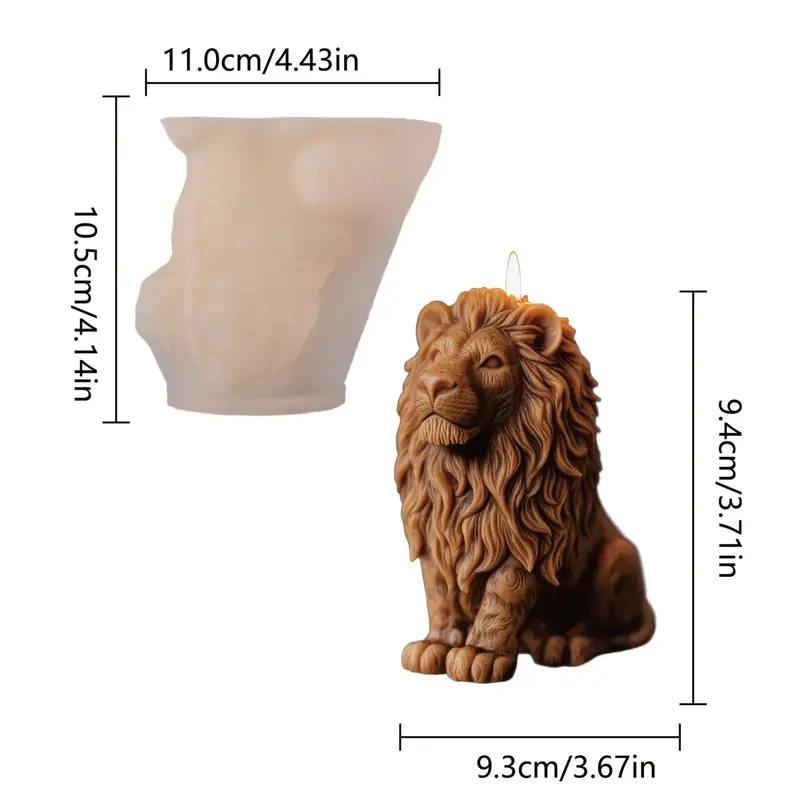 Top Quality 3D Lion Relief Candle Mold - Fine Lion Hair Replication High-Temperature Resistant Easy Unmold for DIY Aromatherapy