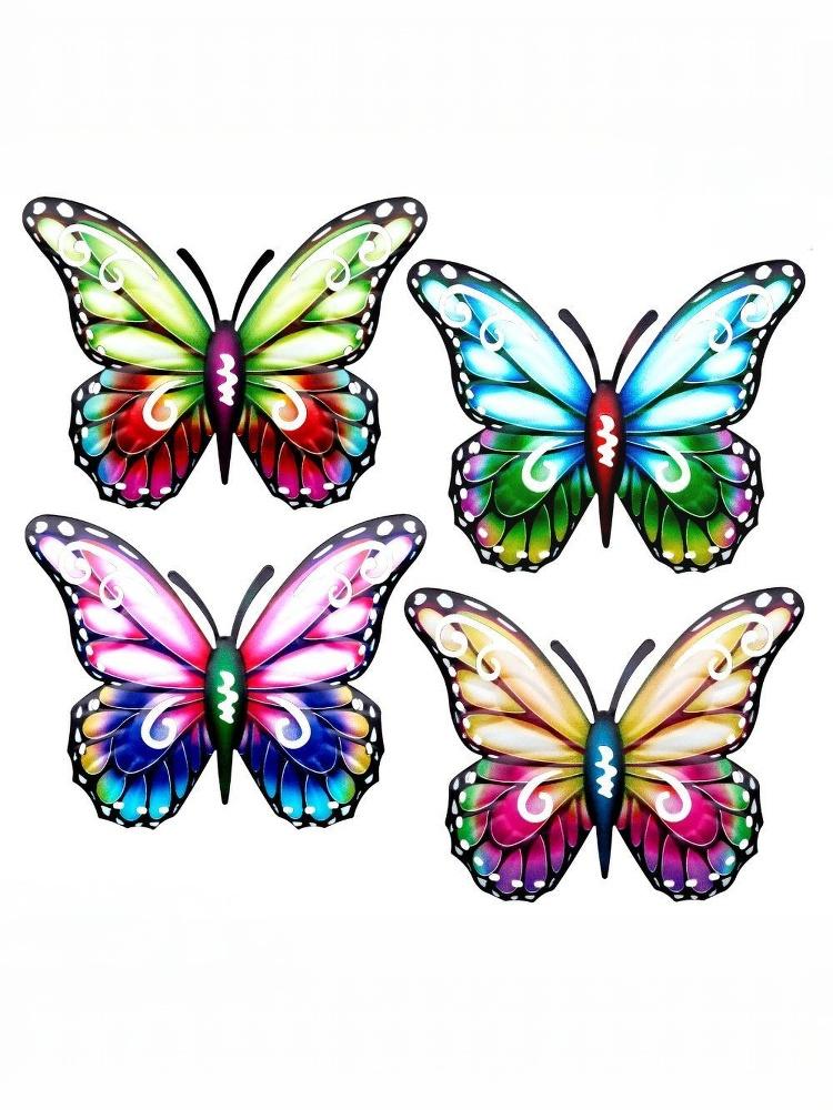 2D Metal Butterfly Wall Art Decor Butterfly Wall Hanging Sculpture For Garden Living Room Outdoor Indoor Wall Hanging Decor