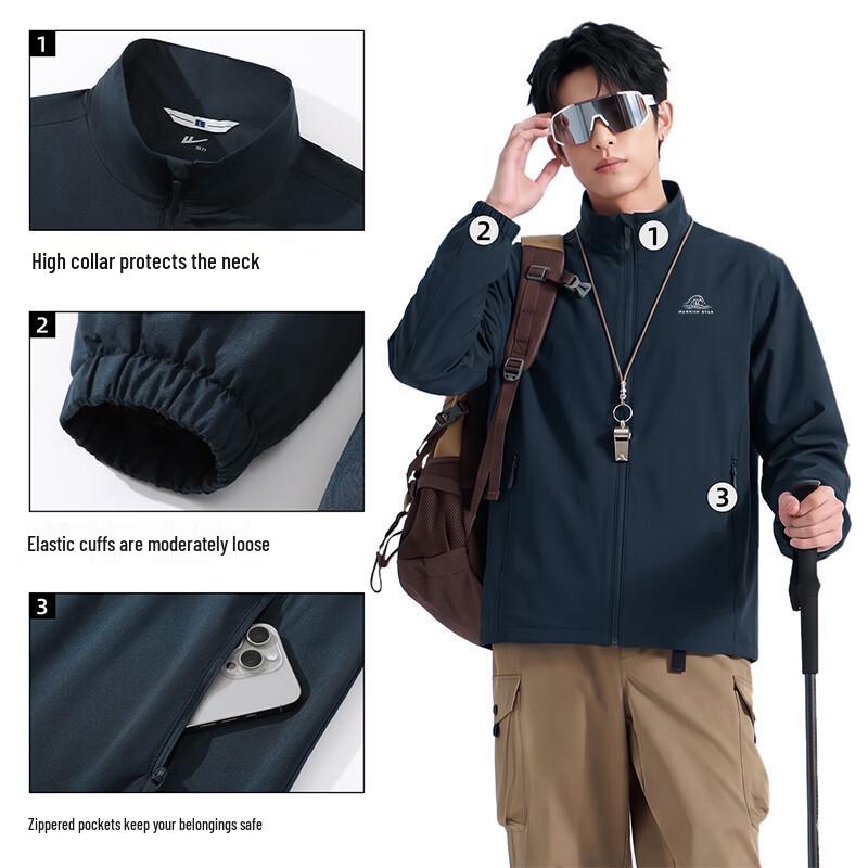 Warrior Men's Stand Collar Casual Lightweight Jacket