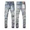 Blue Ripped Jeans High Street Casual Pants