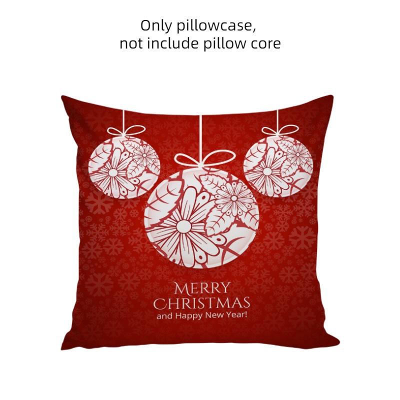

Festive Christmas Santa Claus Printed Short Plush Pillowcase For Cross-border Christmas Decoration Style D