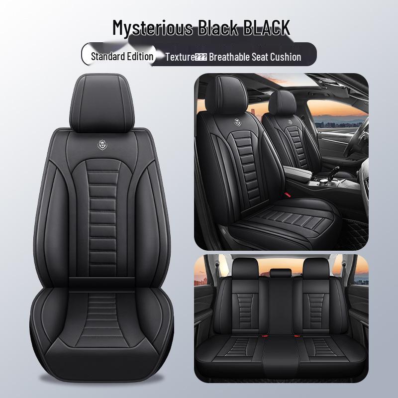 All-Season Universal Five-Seater Leather Car Seat Covers: Full Coverage Mats for Driver, Passenger, and Rear Seats