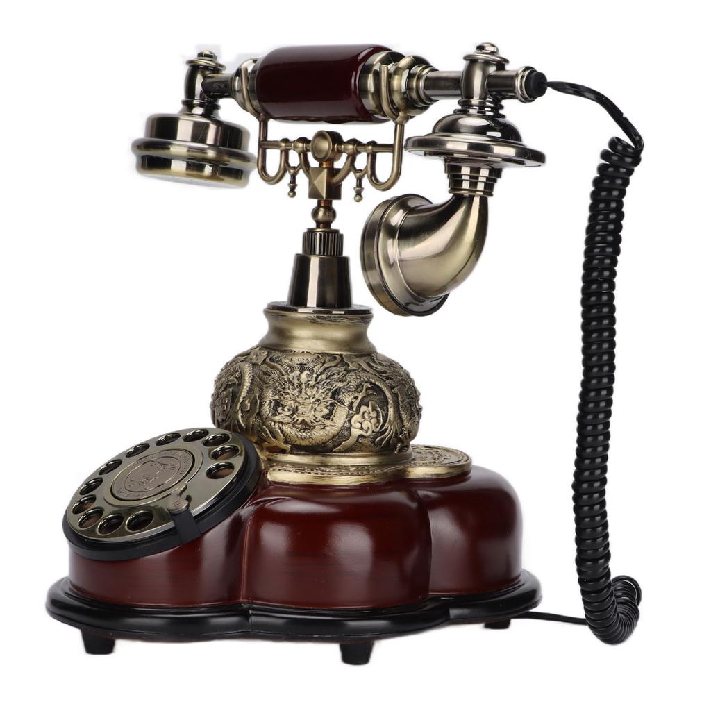 Vintage Telefon Imitation Holz Royal Antikes Festnetztelefon für Home Office Coffee Shop Dekoration