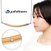 fe-fe×phiten [Special Edition] Titanium Necklace for Women with Diamonds and Round Lines, Ideal for Sports and Health, Hypoallergenic