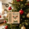 Elk Pattern Xmas Tree Pendants Rustic Santa Reindeer Money Holder Ornament, Wooden Cash Gift Card Creative Ornaments Clip with Slot, Christmas Hanging