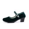 Autumn new women's shoes polyurethane sole lightweight hotel etiquette shoes one-word buckle medium heel soft sole mother shoes middle-aged shoes