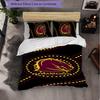 Set Biancheria da Letto in Microfibra con Fantasia Brisbane Broncos 3 Pezzi Decorazione Copripiumino per Camera da Letto Uso Domestico