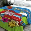 1PC Mr. Men Little Miss Custom Name Patterned Flannel Blanket Suitable For All Seasons for Home Decor Warmth and Comfort Gifts Holiday Present